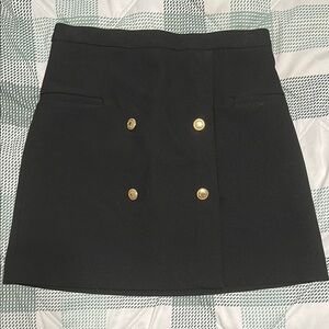 H&M Black and Gold Mini Pencil Skirt